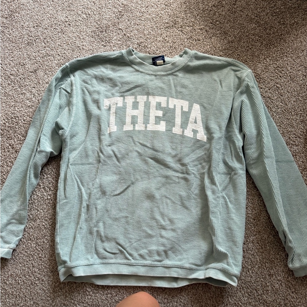 Women’s Kappa Alpha Theta Turquoise Waffle Sweater